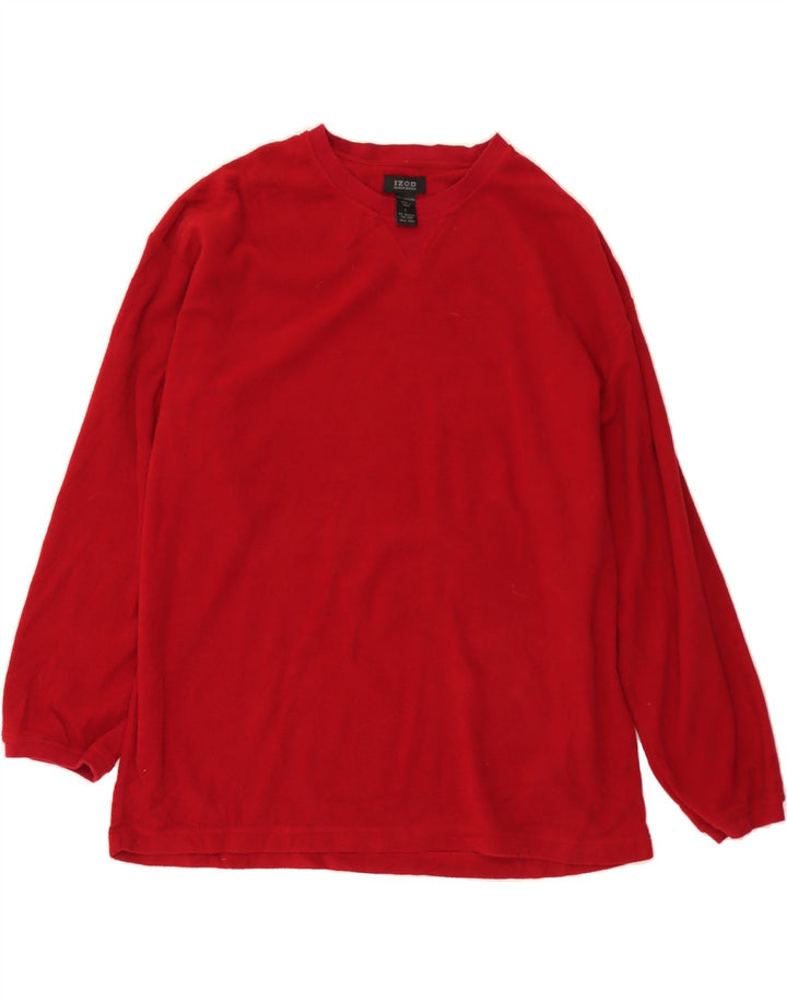 IZOD Mens Sleepwear Fleece Top Long Sleeve Large Red Polyester Vintage Izod and Second-Hand Izod from Messina Hembry 
