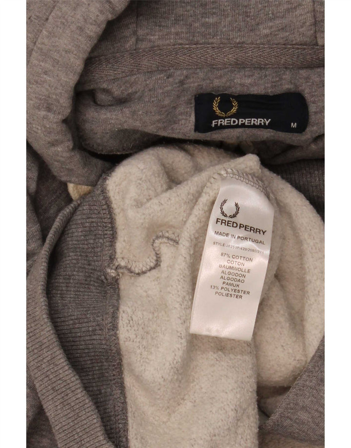Fred Perry Pull à Capuche Zippé Homme Gris Moyen Coton