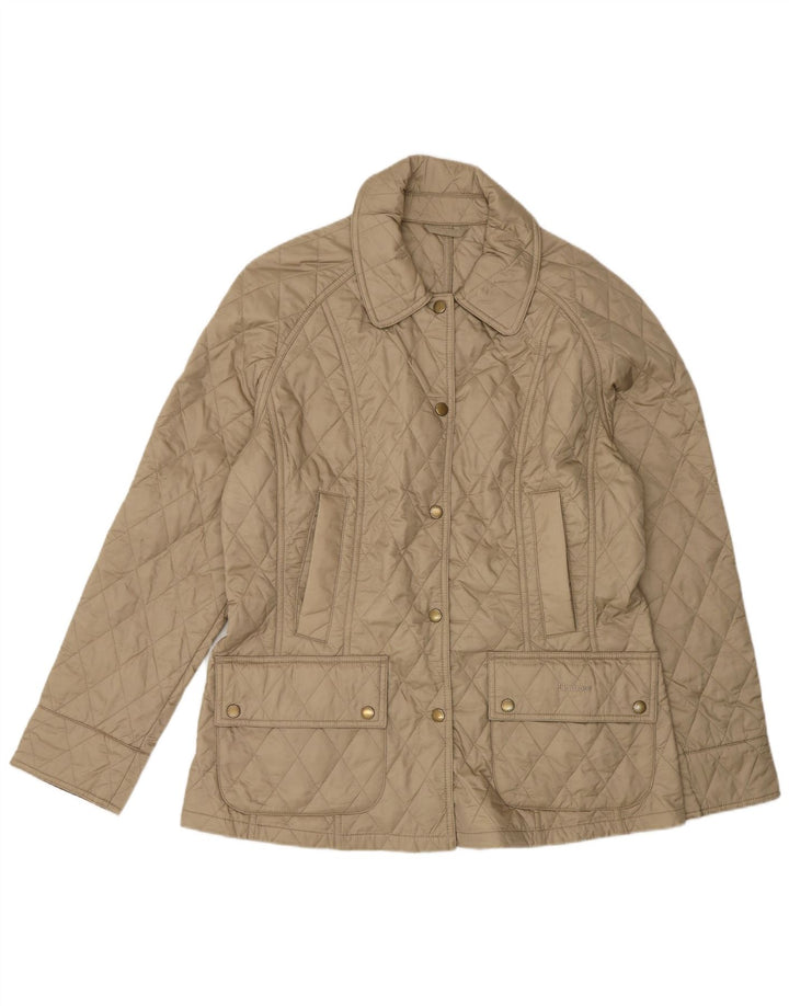 Barbour Veste matelassée pour femme UK 12 Medium Beige Polyamide