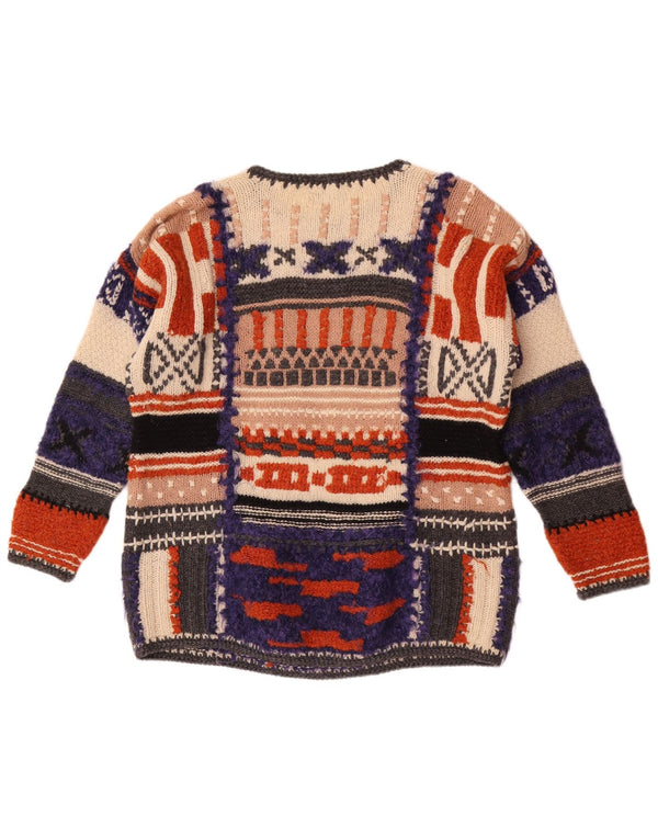 Studio MB Pull ras du cou pour femme UK 14 Grand multicolore rétro