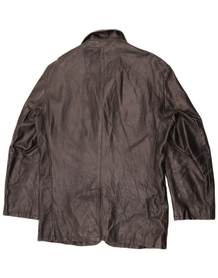 Veste en cuir femme vintage UK 18 XL Cuir Noir