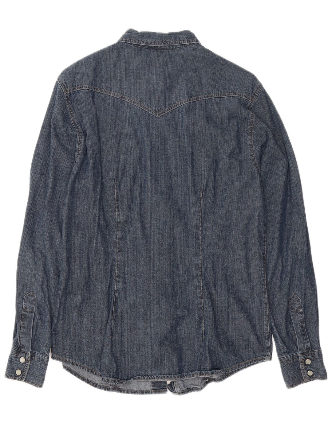 BENETTON Chemise en jean pour femme UK 14 Bleu marine moyen Coton