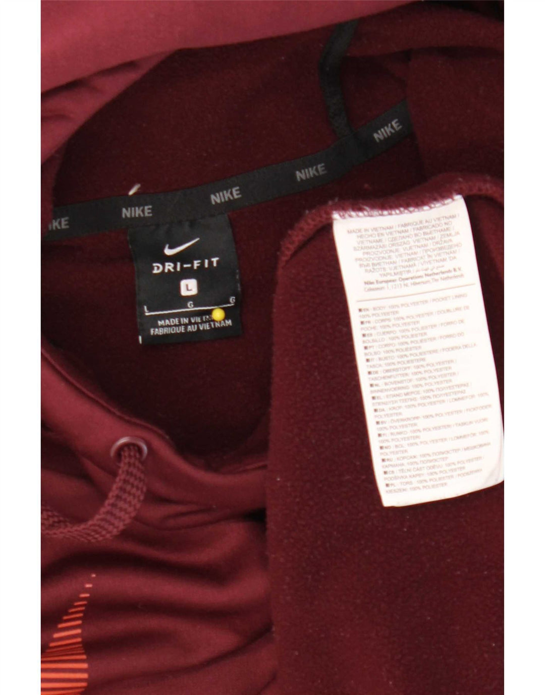 Nike Homme Dri Fit Graphic Sweat à capuche Large Marron Polyester