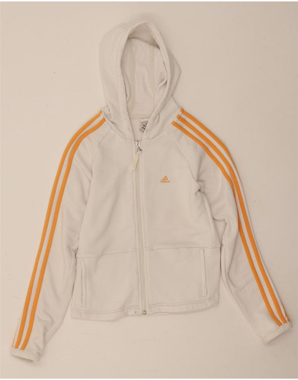 Adidas Pull à capuche pour femme UK 10 Petit Blanc Polyester