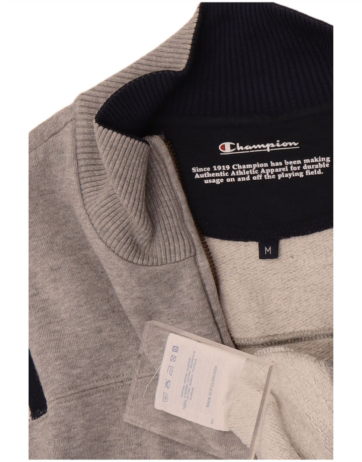 Champion Sweat-shirt à col zippé pour femme UK 12 Gris moyen Colourblock
