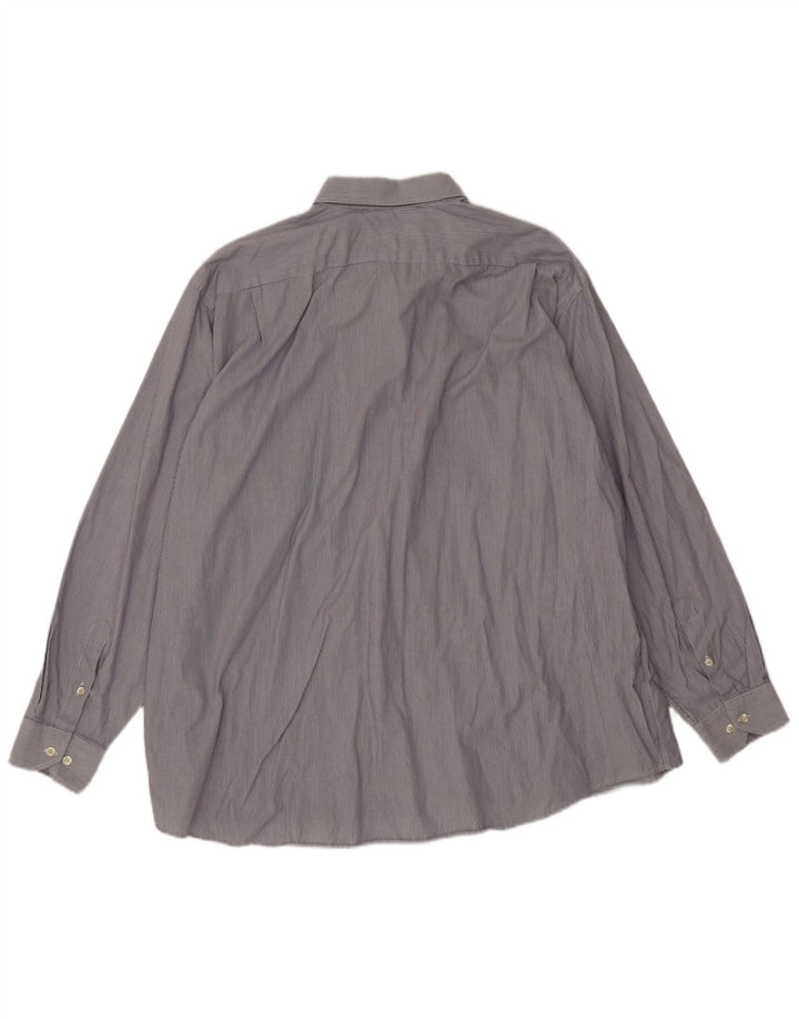 Lacoste Chemise Homme Taille 45 XL Bleu Pinstripe Coton