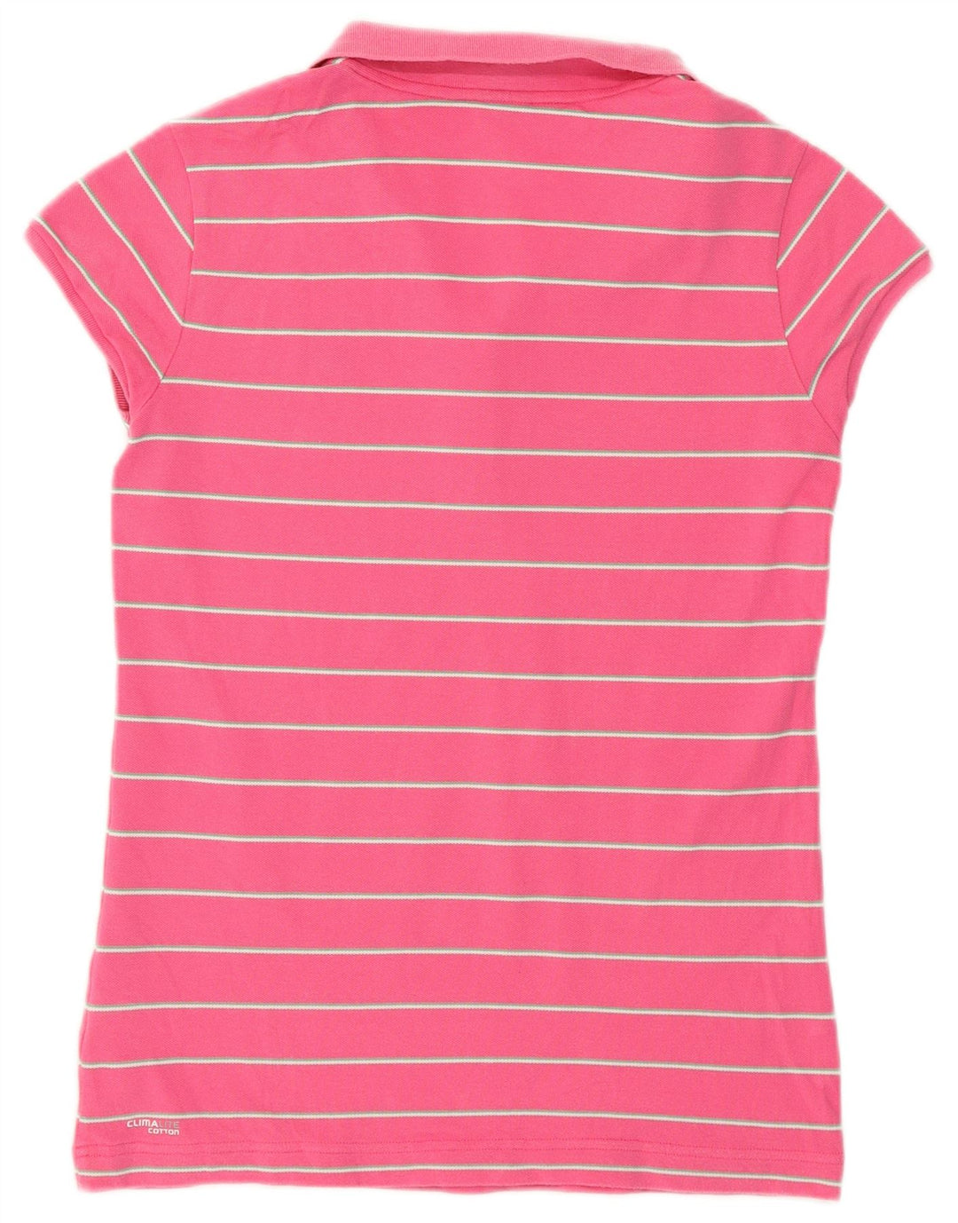 ADIDAS Polo Clima 365 pour femme UK 14 Rose moyen rayé