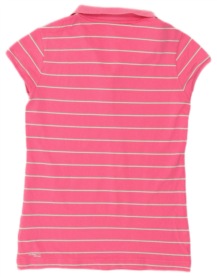 ADIDAS Polo Clima 365 pour femme UK 14 Rose moyen rayé
