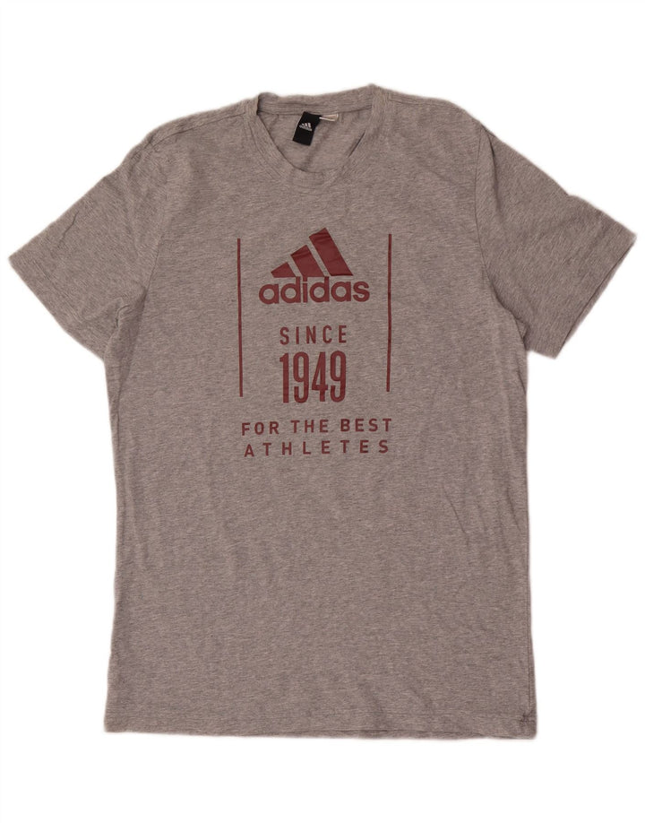 ADIDAS T-Shirt Graphique Homme Gris Moyen Moucheté