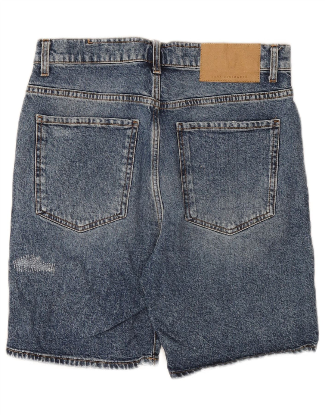 Zara Short en jean vieilli pour homme EU 40 Medium W31 Bleu Coton