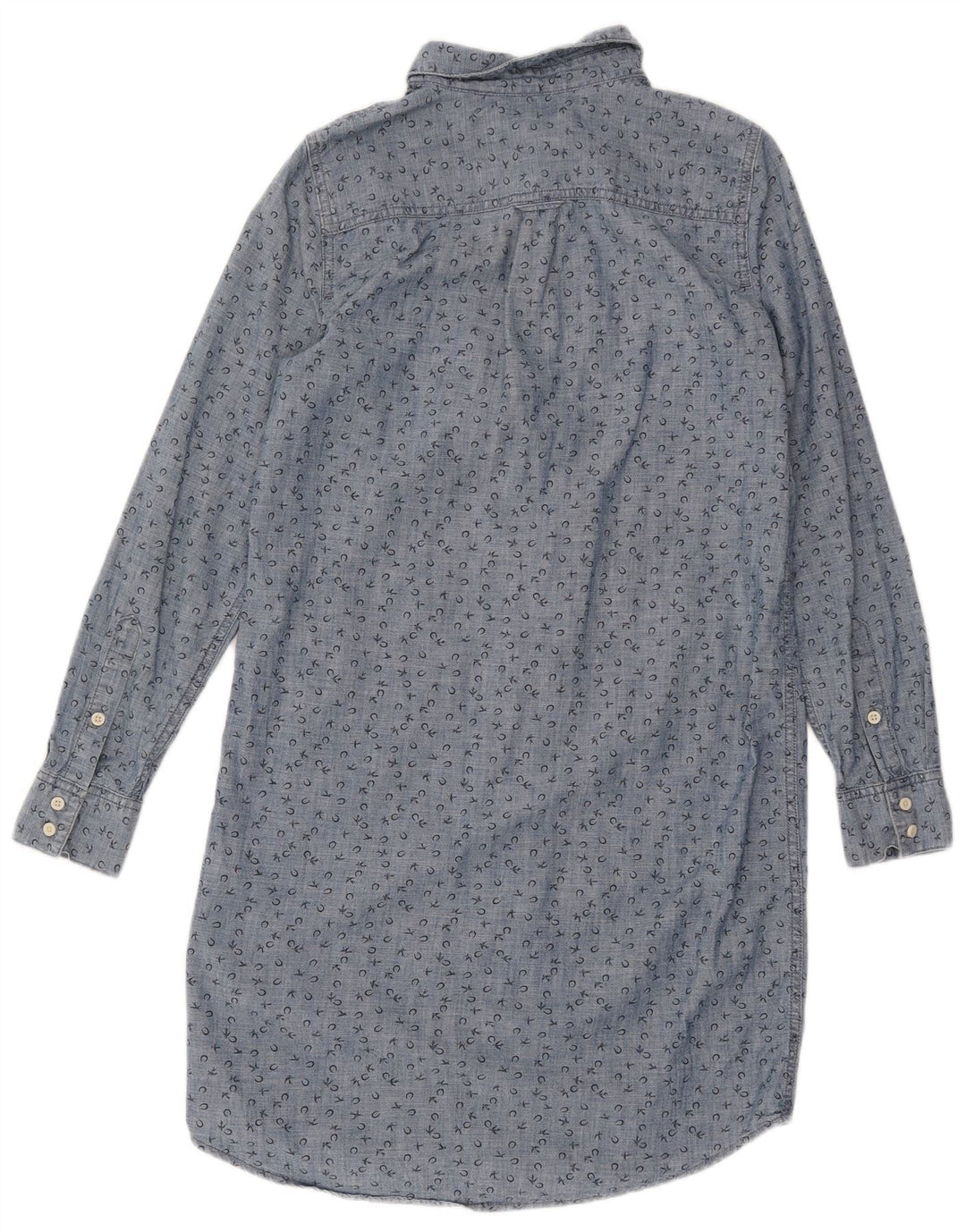 Levi's Robe chemise graphique coupe ample pour femme UK 6 XS Bleu à pois en coton