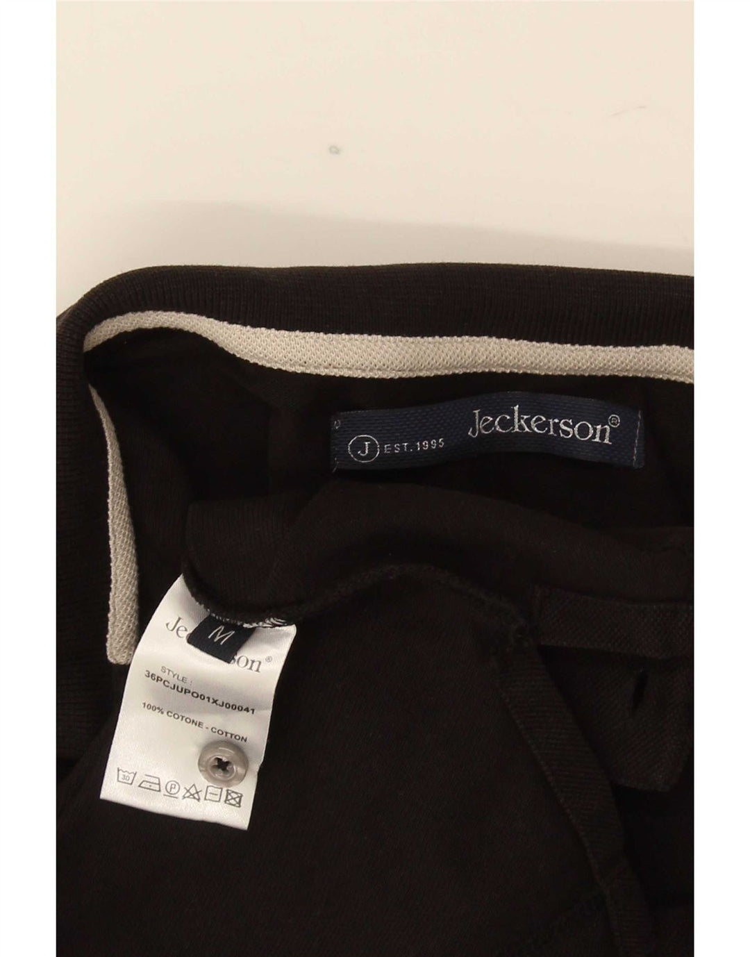Jeckerson Polo Homme Coton Rayé Noir Moyen