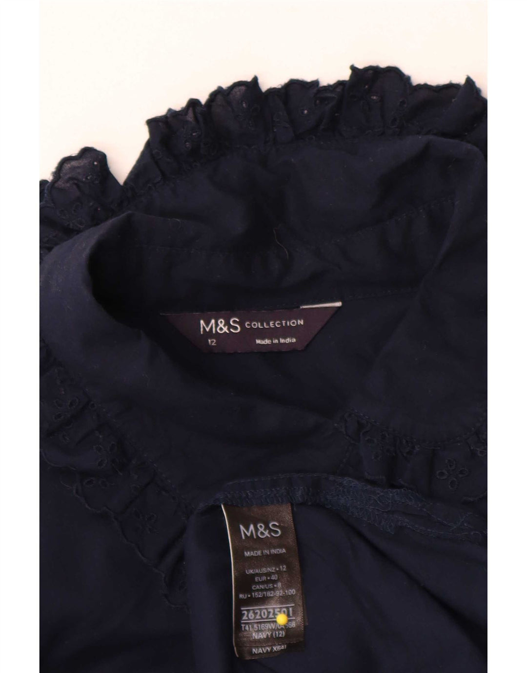 Marks & Spencer Chemisier pour femme UK 12 en coton bleu marine moyen