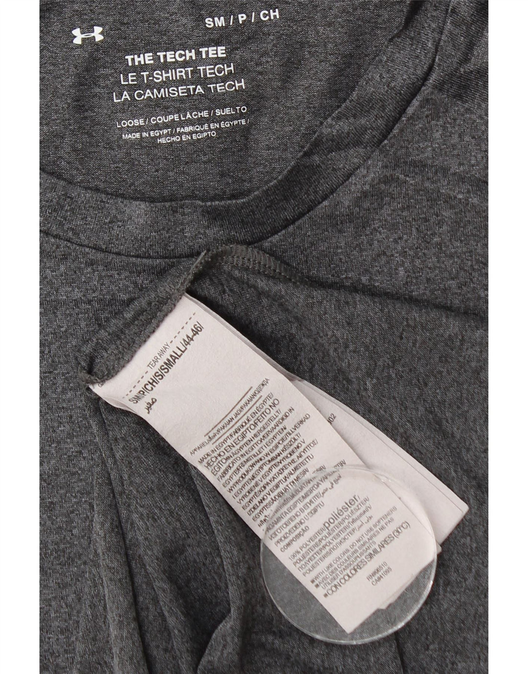 UNDER ARMOUR T-Shirt Homme Petit Gris Moucheté Polyester