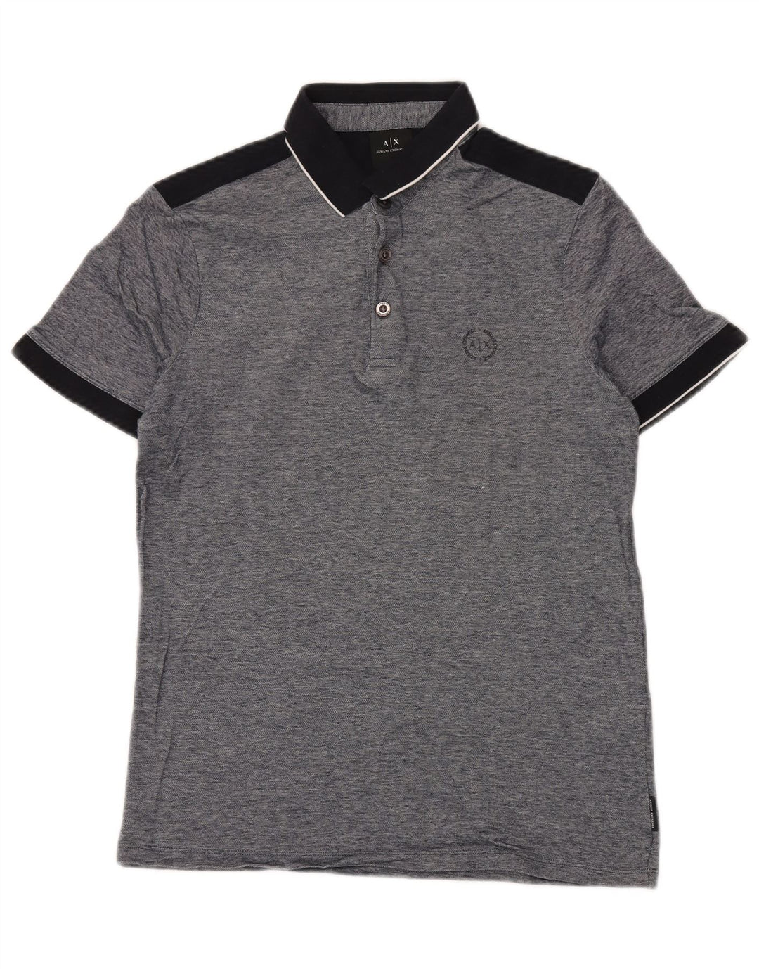 ARMANI EXCHANGE Polo Homme Petit Gris Colorblock Coton