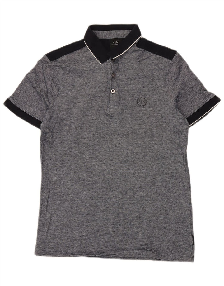 ARMANI EXCHANGE Polo Homme Petit Gris Colorblock Coton