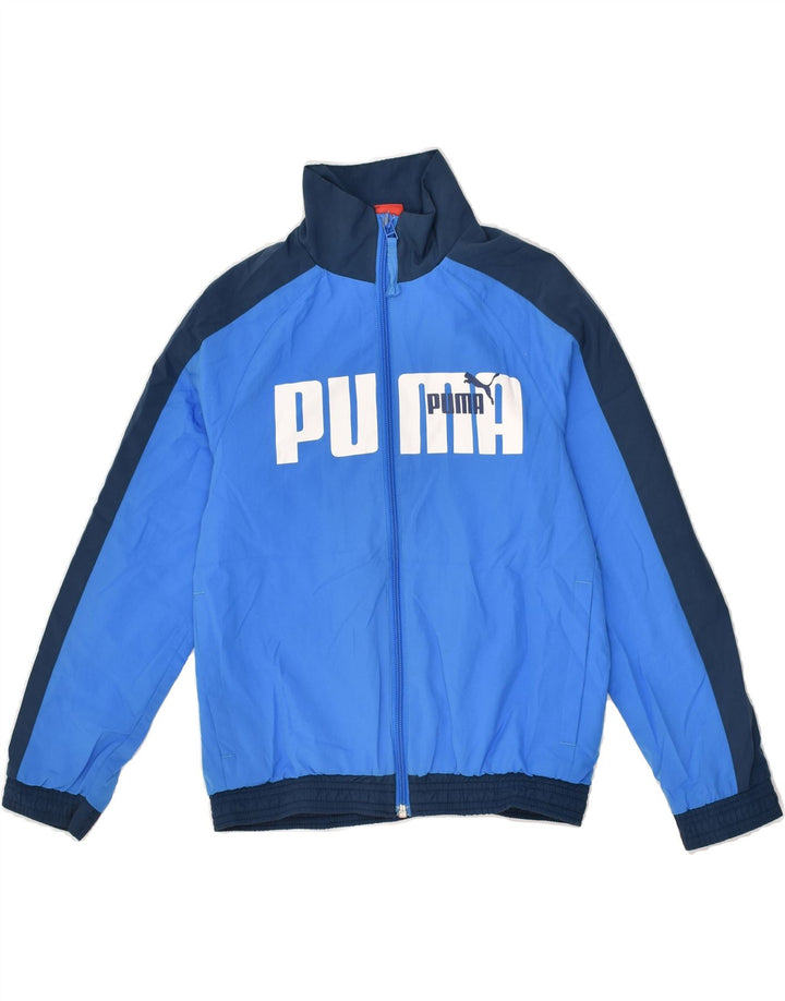 PUMA Boys Graphic Tracksuit Top Jacket 9-10 Years Blue | Vintage Puma | Thrift | Second-Hand Puma | Used Clothing | Messina Hembry 