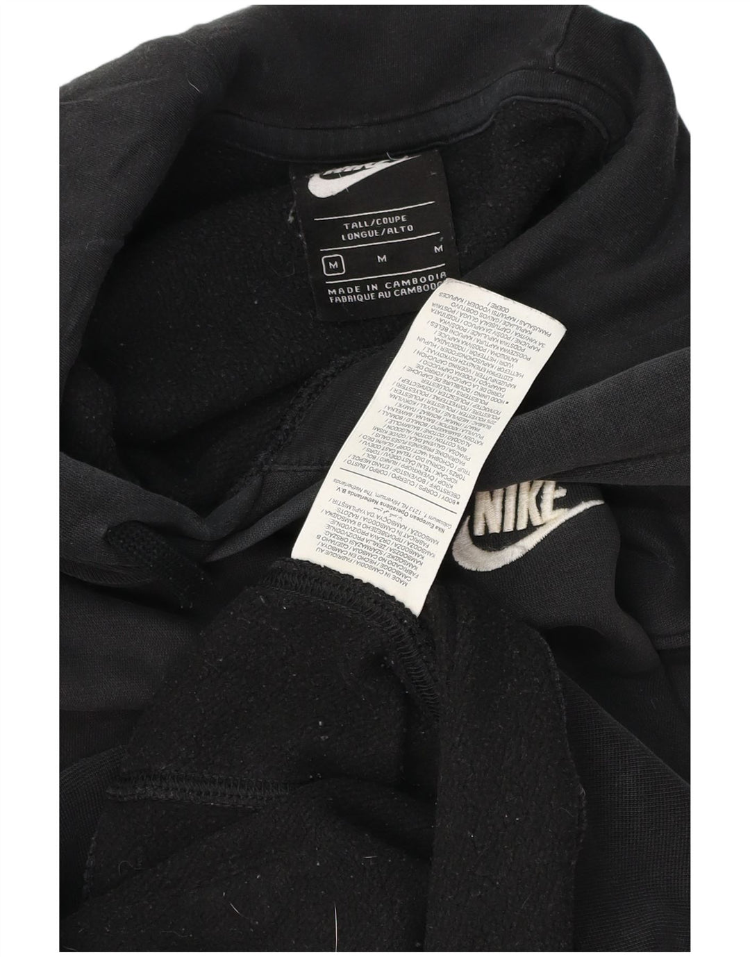 Nike Pull à capuche haut en coton noir moyen pour homme