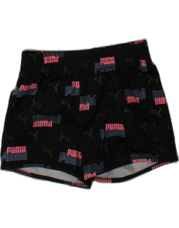 PUMA Girls Graphic Sport Shorts 6-7 Years Small Black Polyester Vintage Puma and Second-Hand Puma from Messina Hembry 