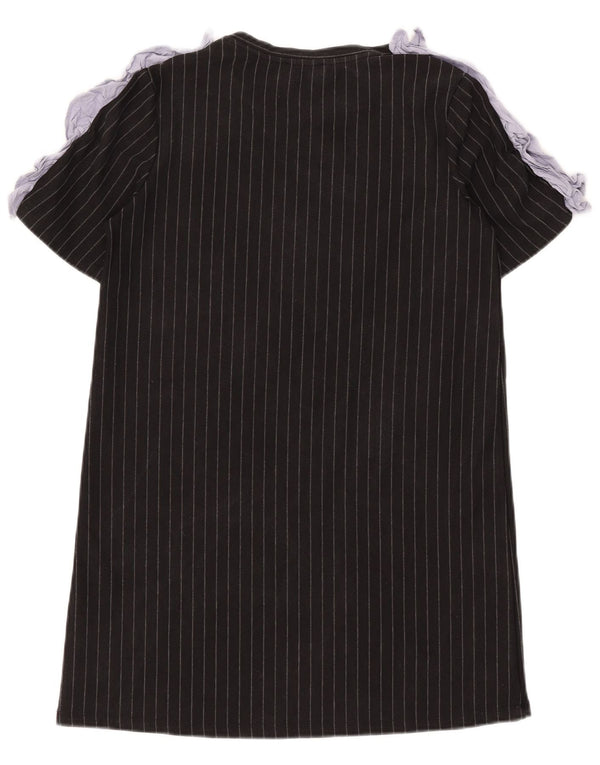 Zara Robe t-shirt pour femme UK 12 Medium Noir à fines rayures
