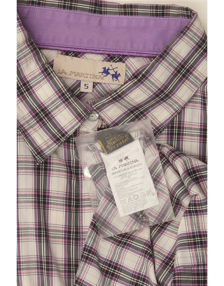 La Martina Chemise Femme Taille 5 Grand Coton à Carreaux Violet