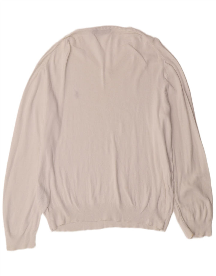 POLO RALPH LAUREN Pull col V Homme XL Coton Blanc