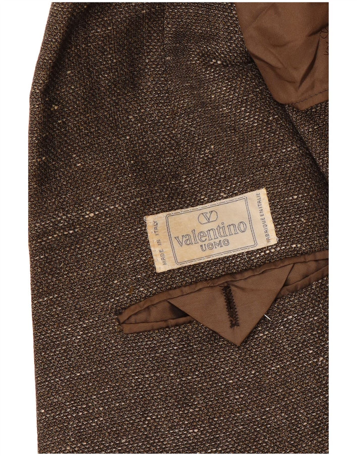 Valentino Veste Blazer 2 Boutons Homme UK 38 Marron Moyen Moucheté