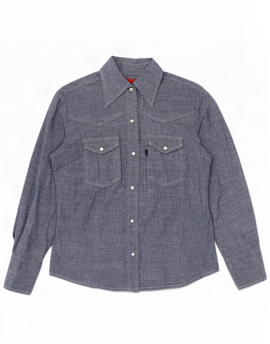 Levi's Chemise Femme UK 14 Bleu Moyen Coton