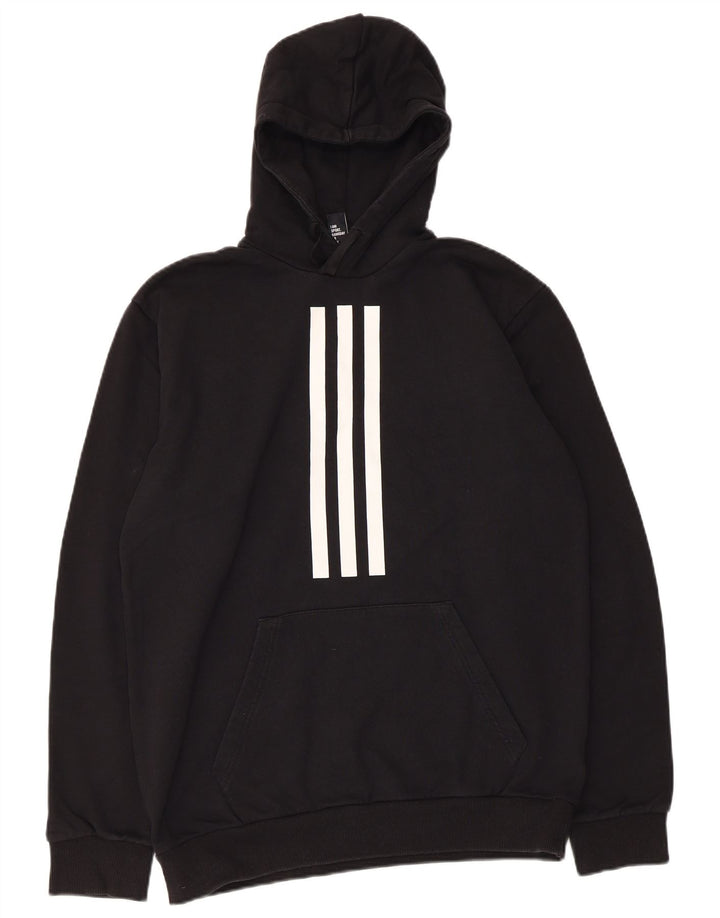 ADIDAS Pull à capuche pour homme en coton noir moyen