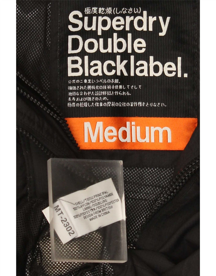 Superdry Veste de Pluie Femme UK 12 Medium Noir Nylon