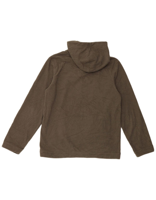 Animal Pull à capuche en polaire avec col zippé pour homme Kaki moyen Polyester