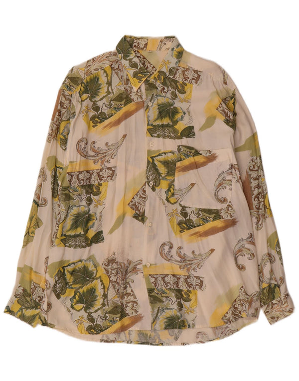 Chemise homme vintage Grand Floral Blanc