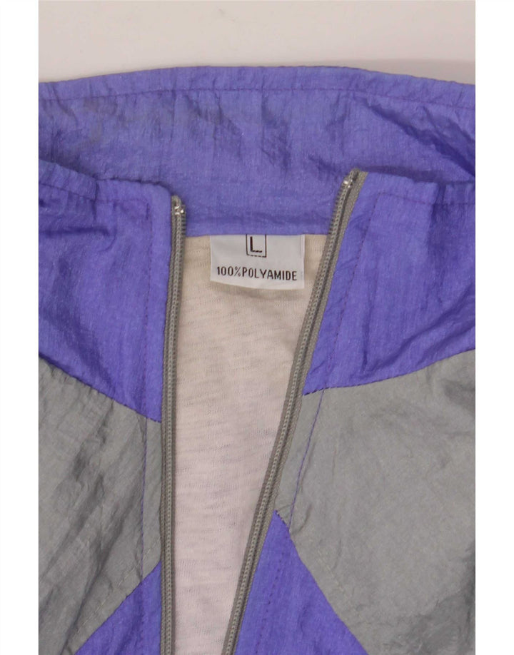 vintage Mens Full Survêtement Grand Purple Colourblock Polyamide