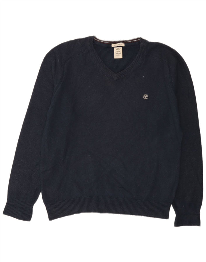 Timberland Pull coupe classique à col en V pour homme, petit, bleu marine