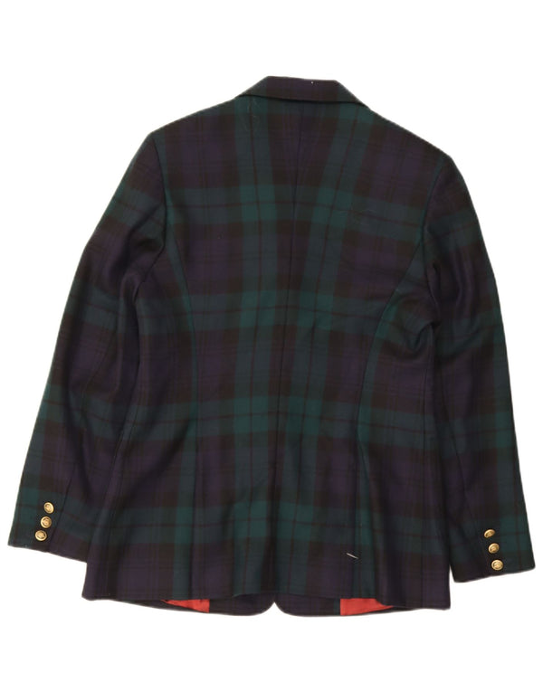 Charles Robertson Veste blazer 3 boutons pour femme UK 14 Grand carreaux bleu marine