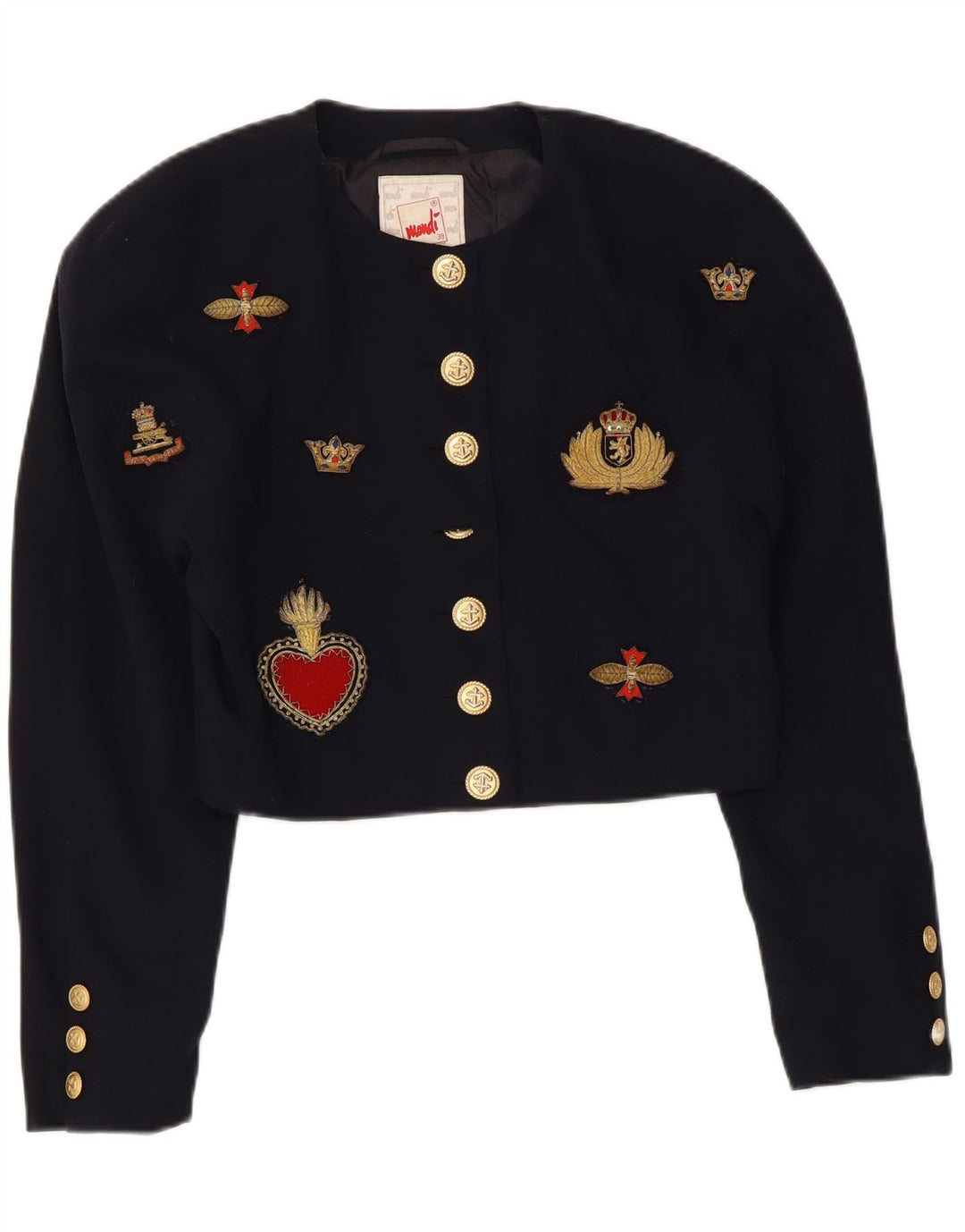 Mondi Femmes Crop Graphic Boléro Veste EU 38 Bleu Marine Moyen