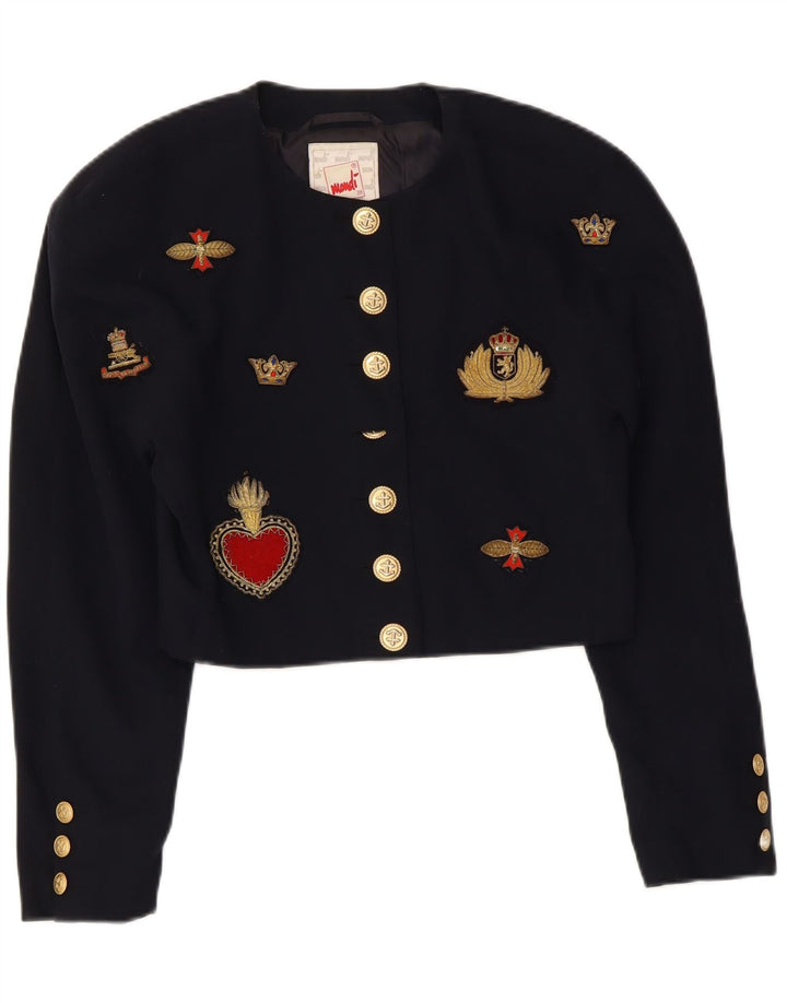 Mondi Femmes Crop Graphic Boléro Veste EU 38 Bleu Marine Moyen