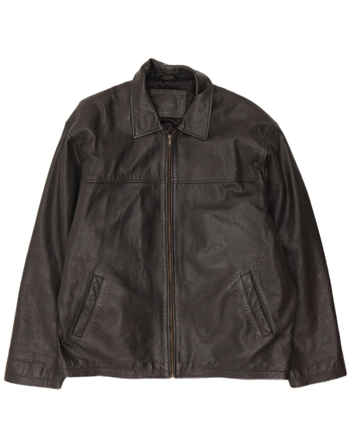Veste en cuir homme vintage UK 42 XL Cuir noir
