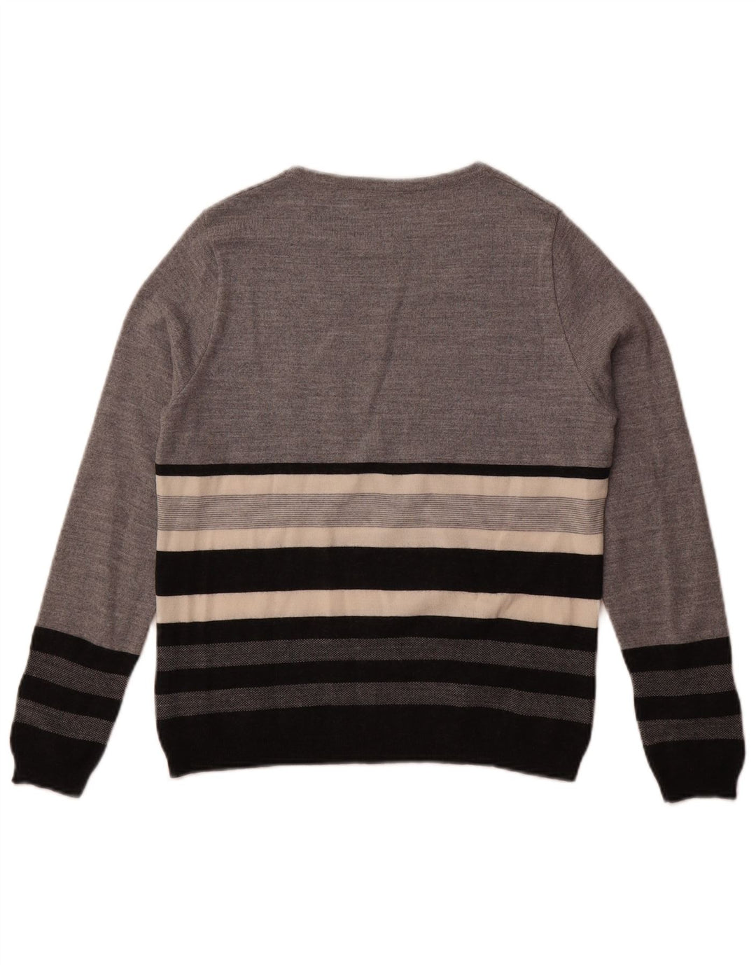 Perte by Krizia Pull col bateau pour femme UK 14 Gris moyen rayé