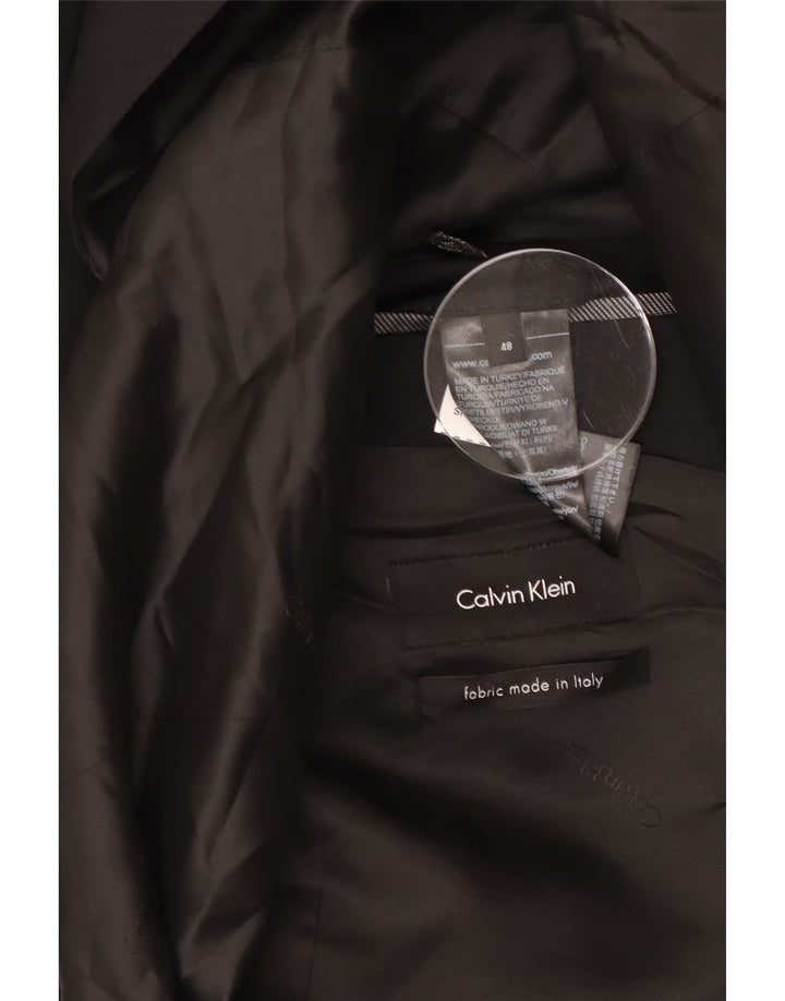 CALVIN KLEIN Veste Blazer 2 Boutons Homme IT 48 Laine Noir Moyen