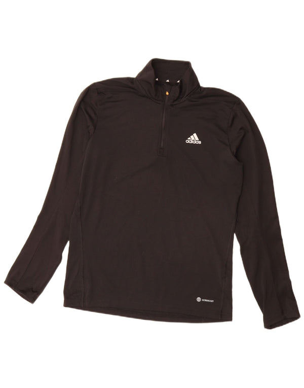 Adidas Hommes Aeroready Zip Neck Pull Survêtement Top Petit Noir Polyester