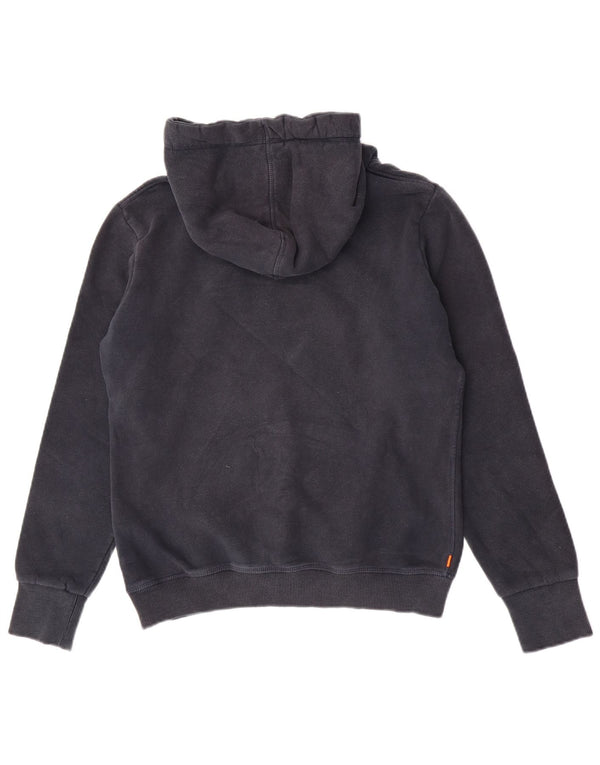 Superdry Pull à capuche graphique pour femme UK 14 Large Bleu marine Coton