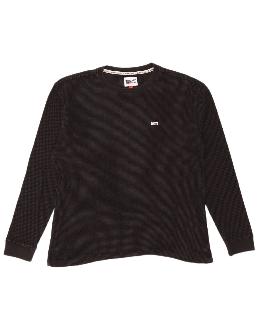 Tommy Hilfiger Haut à manches longues pour homme Petit coton noir