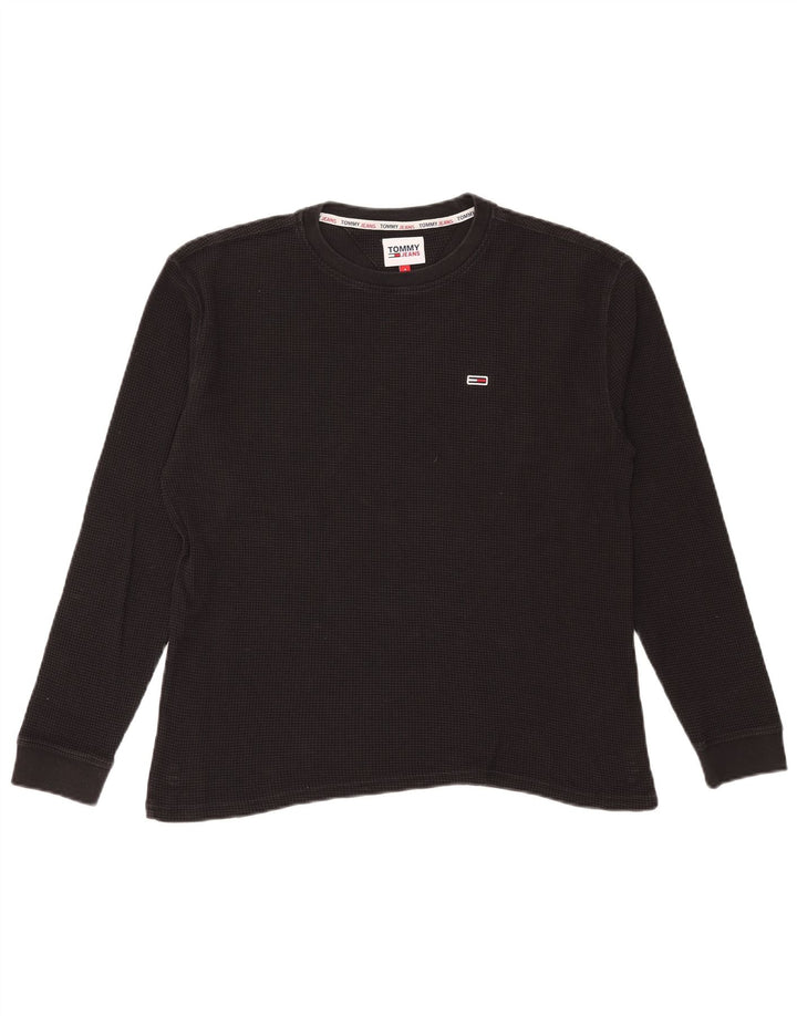 Tommy Hilfiger Haut à manches longues pour homme Petit coton noir