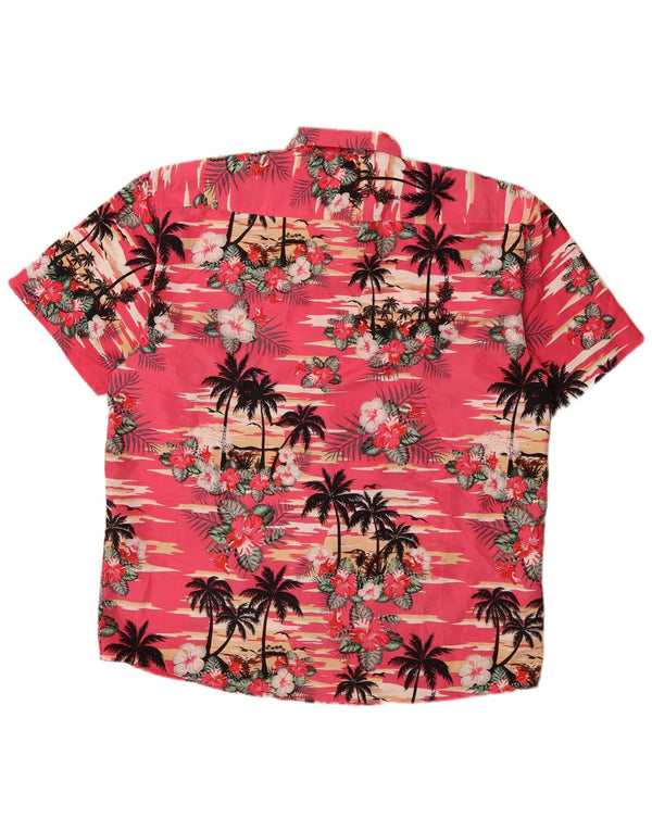 Lowes Chemise hawaïenne à manches courtes pour homme XL Rose Floral Polyester