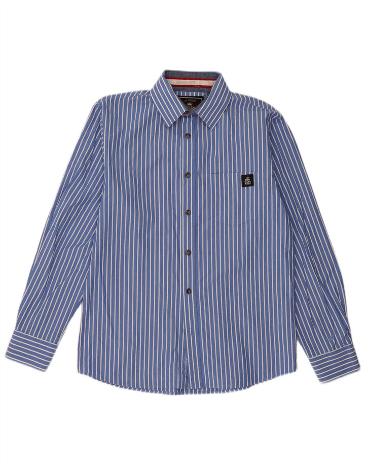 VINTAGE Chemise Homme Rayée Bleu Moyen