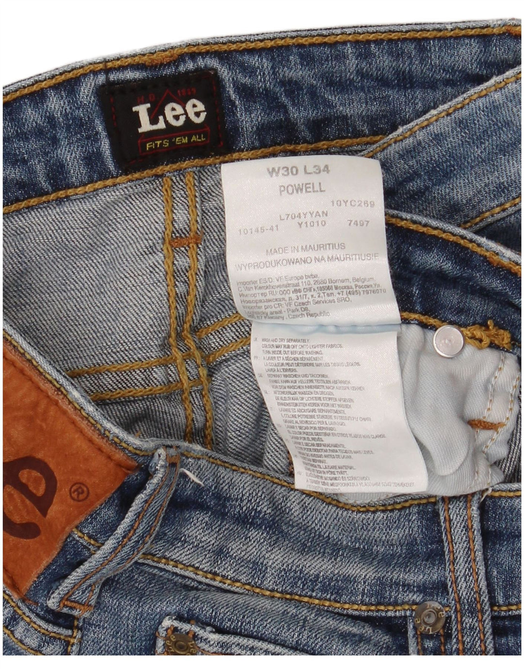 Lee Jean Powell Slim Femme W30 L34 Bleu Coton