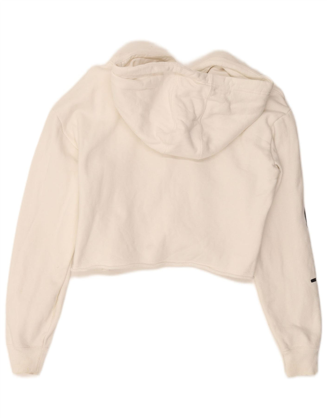 CHAMPION Pull à capuche court pour femme UK 10 Petit coton blanc cassé