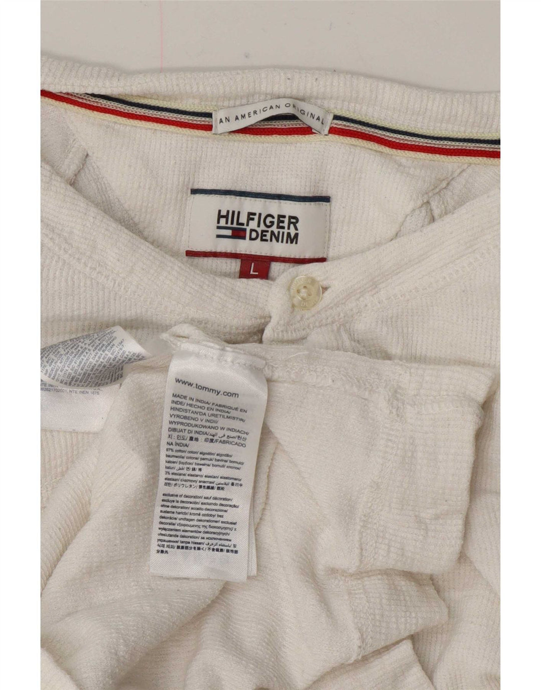 Tommy Hilfiger Haut régulier à manches longues pour hommes Grand coton blanc