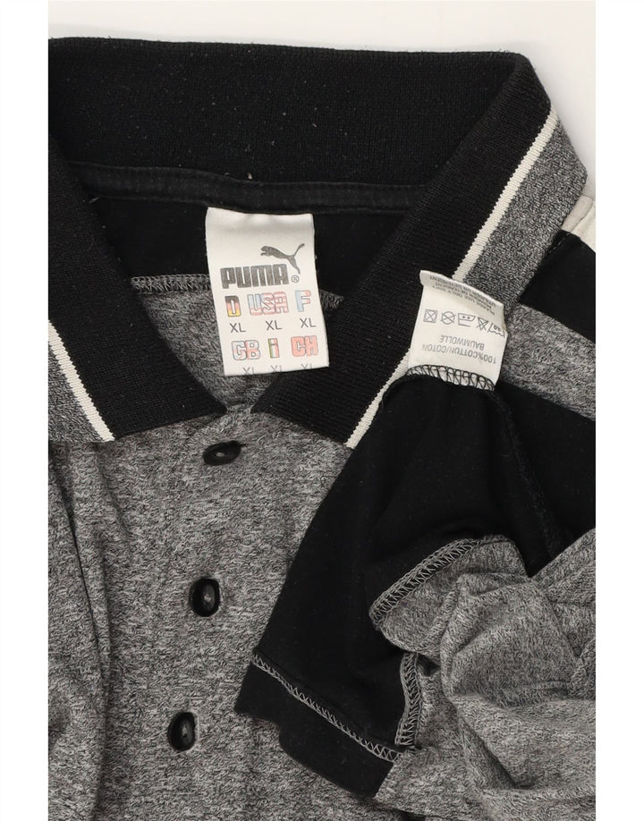 PUMA Polo Homme XL Gris Colorblock Coton